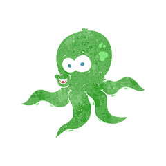 retro cartoon octopus