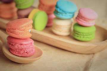 traditional french colorful macaroons