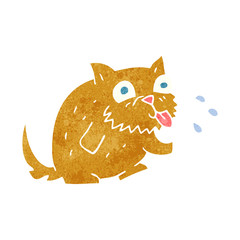 retro cartoon cat blowing raspberry