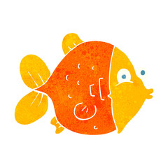 retro cartoon funny fish