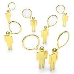 people with talk bubbles isolated over a white background