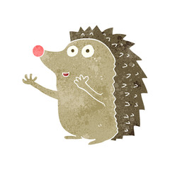 retro cartoon cute hedgehog