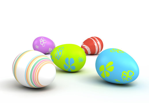 Easter Eggs on white - Stock image