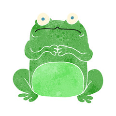retro cartoon nervous frog
