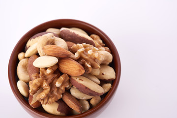 Mix nuts  on white background