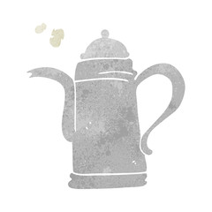 retro cartoon coffee kettle