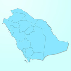 Saudi Arabia blue map on degraded background vector