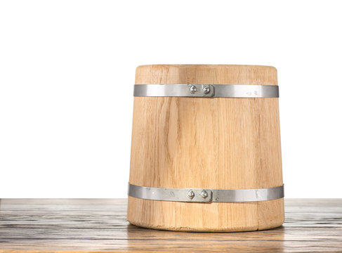 Wooden barrel with isolated background