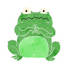 retro cartoon funny frog
