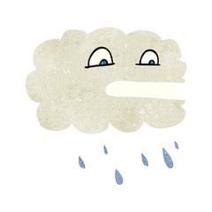 retro cartoon rain cloud
