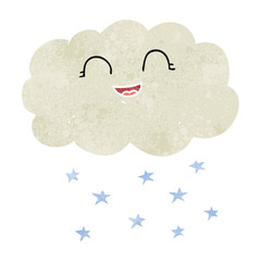 retro cartoon cloud snowing