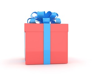 gift box with bows isolated on white