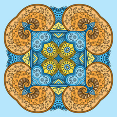 Orange blue mandala.