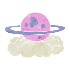 retro cartoon alien planet