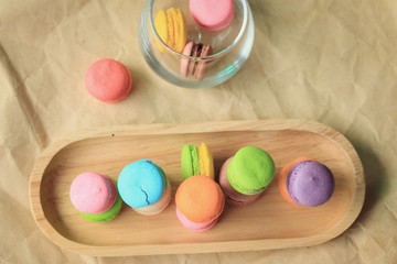 traditional french colorful macaroons