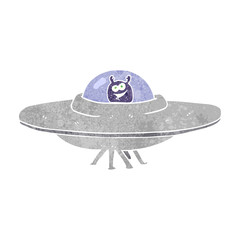 retro cartoon flying saucer