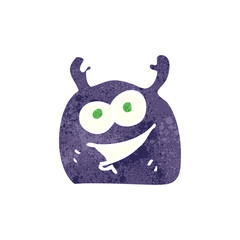 retro cartoon little alien