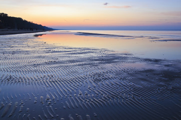 An evening walk along the beach resort Jūrmala.