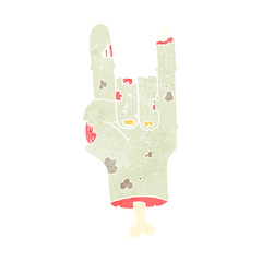 retro cartoon zombie hand