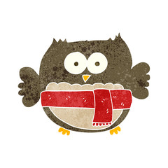 retro cartoon cute owl