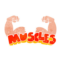 retro cartoon muscles symbol