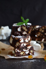 Chocolate Fudge with raisins, nuts and marshmallow