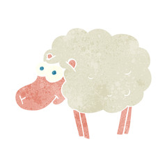 funny retro cartoon sheep