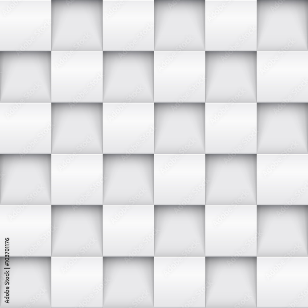 Poster Vector white geometric tile 3D pattern background