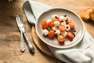 Caprese Salad with Mozzarella Cheese and Tomatoes