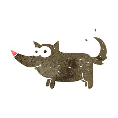 retro cartoon dog wagging tail