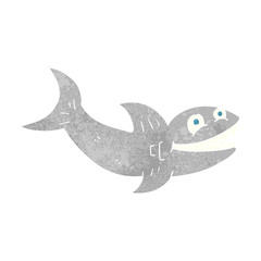 retro cartoon shark
