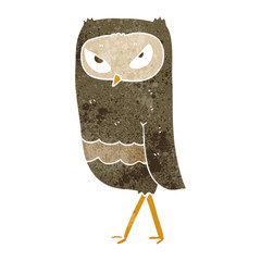 retro cartoon owl