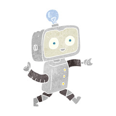 retro cartoon robot