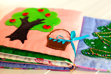 Fototapeta premium soft book for children handmade, needlework