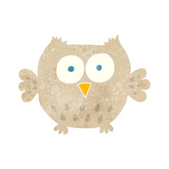 retro cartoon happy owl
