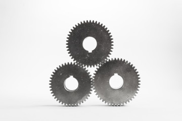 set of gears for meaning teamwork on isolated