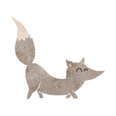 retro cartoon little wolf