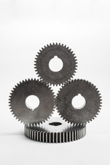 set of gears for meaning teamwork on isolated