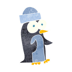 retro cartoon penguin