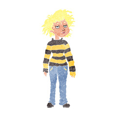 retro cartoon chilled out girl