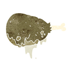 retro cartoon cooked chicken leg