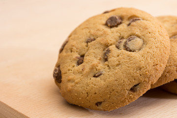 Brown cookies with chocolate