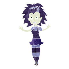 retro cartoon vampire girl