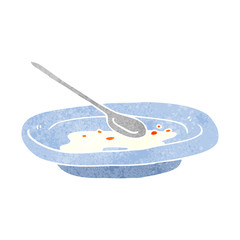 retro cartoon empty cereal bowl