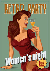 The vector invitation on fashionable a retro party. Vector illustration