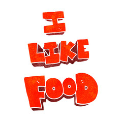 retro cartoon i like food symbol