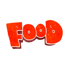 retro cartoon word food