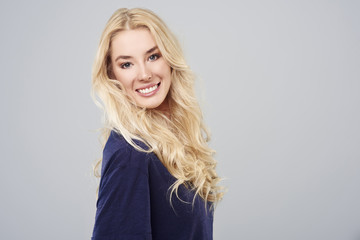Fototapeta premium Portrait of very attractive blonde girl