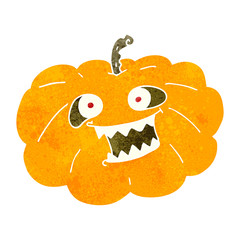 retro cartoon halloween pumpkin