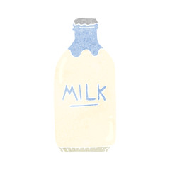 retro cartoon milk bottle